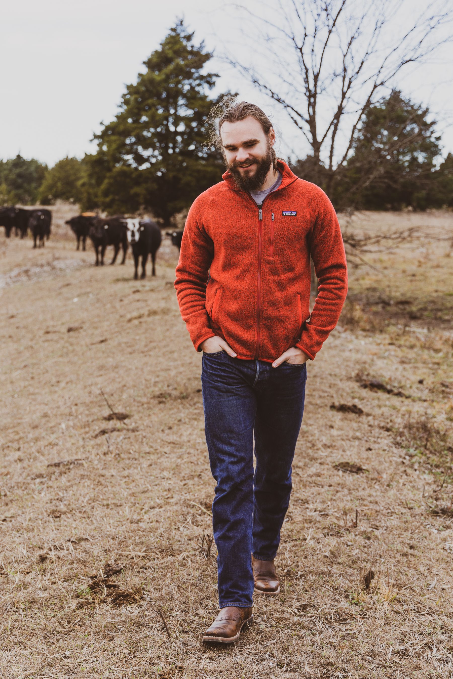 Seth in Red at Farm